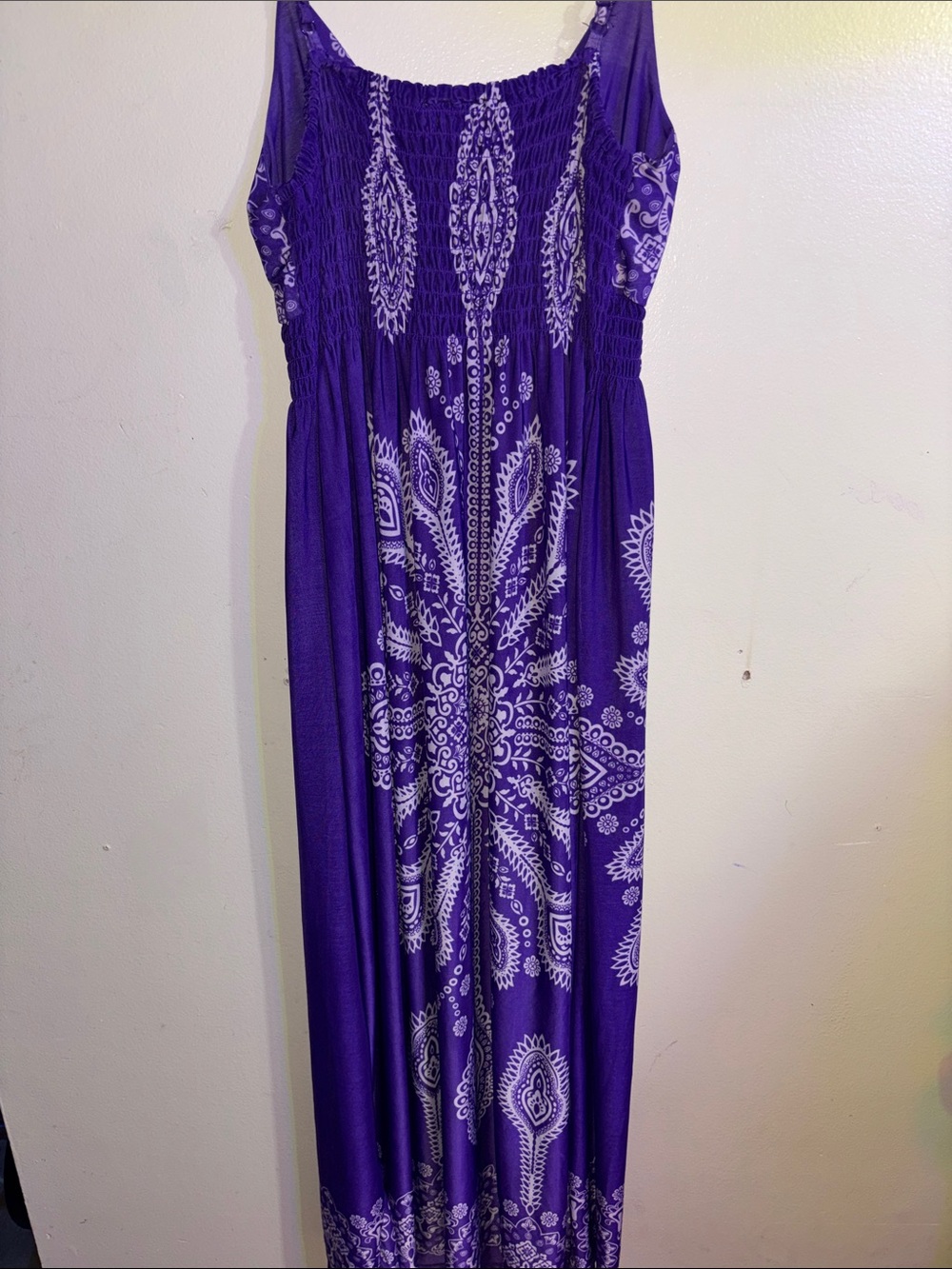 Bobbie Brooks Purple Paisley Maxi with Smocked Waistband - Picture 3 of 3